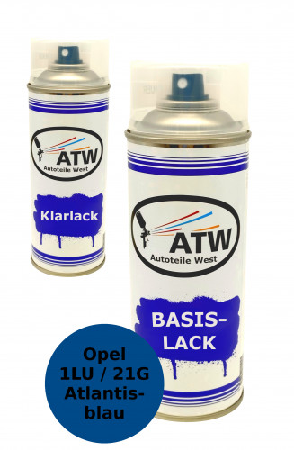 Autolack für Opel 1LU / 21G Atlantisblau+400ml Klarlack Set